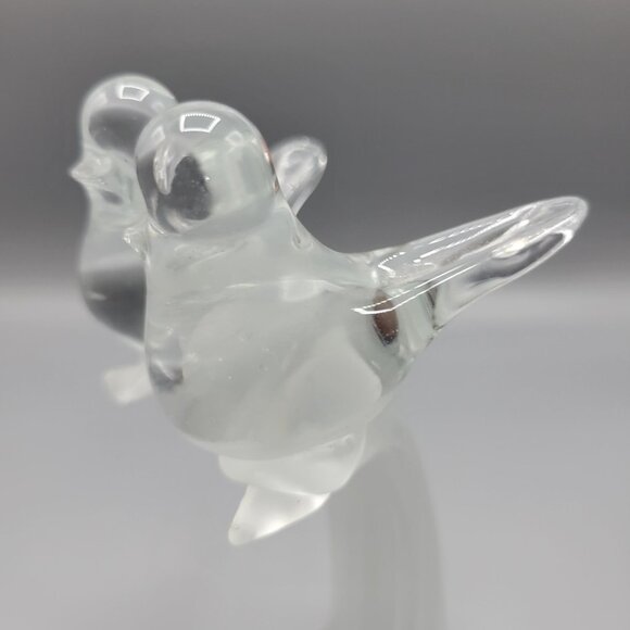 Vintage Artmark Glass Crystal Clear & Frosted Branch Love Birds Figurine 5.5" - Picture 11 of 15